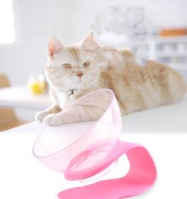 Cat Food Bowl Pet Feeding Bowl Elevated Feeder Bowl with Non-Slip Rubber Base - pink