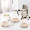 Pet Plush Toy For Indoor Cats; Cat Plush Toy With Spiral Spring Plate And Funny Ball; Cat Teaser Toy - Mouse