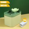 1.5L Auto Cat Water Fountain Filter USB Electric Mute Cat Drinker Bowl Recirculate Filtring Drinker Dog Pet Drinking Dispenser - USB Green Anti-dry -
