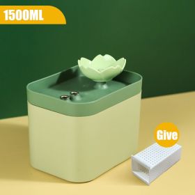 1.5L Auto Cat Water Fountain Filter USB Electric Mute Cat Drinker Bowl Recirculate Filtring Drinker Dog Pet Drinking Dispenser - USB Green - China