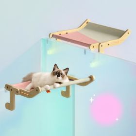 Mewoofun Cat Window Perch 4 Color Wooden Assembly Hanging Bed Cotton Canvas Easy Washable Multi-Ply Plywood New Dropshipping - Pink