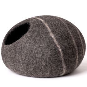 MewooFun Trendy Felt Cat Bed Cave Round Nest Wool Bed Gray for Cats and Kittens - WP052