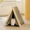 Mewoofun Pet Portable Folding Tent Cat Hammock House Easy Assembly for Dog Cat - green