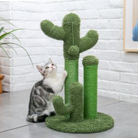 (Do Not Sell on Amazon) Cat Scratching Post Cactus Cat Scratcher Featuring with 3 Scratching Poles and Interactive Dangling Ball XH - M
