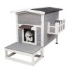 Feral Cat House, Larger Design for 3 Adult Outdoor Cats Weatherproof - Default