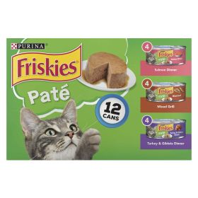 Purina Friskies Wet Cat Food Pate Variety Pack Salmon Turkey and Grilled - Friskies