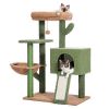 Cat Tree 41 Inches Cactus Tower with Sisal Covered Scratching Post and Cozy - Default
