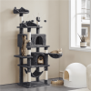67'' H Multi-Level Cat Tree Cat Tower with Condos - Dark Gray