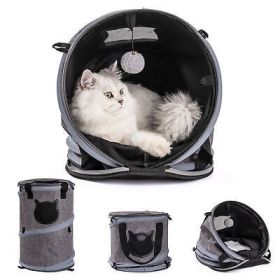 3 in 1 Cat Bed, Foldable Tunnel Pet Travel Carrier Bag Toy Bed with Plush Balls - Default
