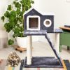 36 Inch Tower Condo Scratching Posts Ladder Cat Tree - dark gray