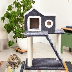 36 Inch Tower Condo Scratching Posts Ladder Cat Tree - dark gray