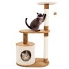 3-Tier Cat Tower with 2 Napping Perches, Cat Condo, 2 Sisal Rope Scratching Posts, and Hanging Toy â€šÃ„Ã¬ Cat Tree for Indoor Cats by Petmaker (Brown) -