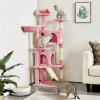 54" Double Condo Cat Tree with Scratching Post Tower, Pink - Pink