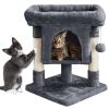 23.5" H 2-Level Cat Tree Condo Tower with Plush Perch - Dark Gray