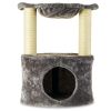 2-Level Medium Cat Condo with Hammock, Gray, 20" - Gray