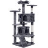 54.5" Double Condo Cat Tree with Scratching Post Tower - darkgray - 54.5in