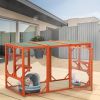 Wooden Cat House;  Outdoor Cat Cage with Water-proof Asphalt Planks and Cat Perches;  Orange - Orange