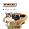 Cactus Cat Tree Cat Tower with Sisal Covered Scratching Post;  Cozy Condo;  Plush Perches and Fluffy Balls for Indoor Cats XH - Green+Brown
