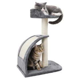 Cat Tree Sisal-Covered Scratching Post and Pad, Cat Activity Center for Kittens RT - Gray