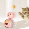Cat Interactive Toy Feather Pet Bumbler Funny Toy Interactive Cats Toys Cat Rolling Teaser Feather Wand Toys Rotating Ball - Yellow
