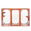 Wooden Cat House;  Outdoor Cat Cage with Water-proof Asphalt Planks and Cat Perches;  Orange - Orange