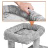 36" Cat Tree with Condo and Scratching Post Tower Kitten Activity Plush Play House Cat Nest - Light Gray