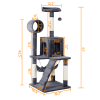 51'' Multilevel Cat Tree with Condo, Dark Gray - Dark Gray
