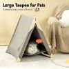Pet Tent, Cat Tent for Indoor Cats, Wooden House small Pets,Gray green - Default