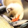 Cat Toy Simulation Fish Toy Pet Plush Cat Mint Fish Kitten Simulated Silver Arowana Interactive Pet Chew Toys - 1PCS