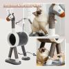Modern Cat Tree Cat Tower with Large Tunnel and Scratching Post Animal Shaped Elk Cat Play House for Indoor Cats - Grey