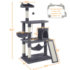 61" Cat Tree with Condo and Scratching Post Tower, Dark Gray - Dark Gray