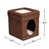 2-Story Cat Cube, Suede Brown - Suede Brown