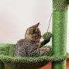 Cactus Cat Tree Cat Scratching Post with Hammock Play Tower; Full Wrapped Sisal Scratching Post for Cats 93.5cm Green - as Pic