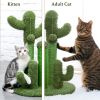 (Do Not Sell on Amazon) Cat Scratching Post Cactus Cat Scratcher Featuring with 3 Scratching Poles and Interactive Dangling Ball XH - M