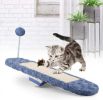 Cat Toy Scratcher with Ball Interactive Durable Kitty Seesaw Scratching Pad Pet Scratch Sofa Bed for Small Medium Cats - blue