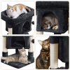 23.5" H 2-Level Cat Tree Condo Tower with Plush Perch - Black