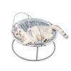 Cat Bed Soft Plush Cat Hammock with Dangling Ball for Cats, Small Dogs Gray - grey