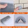 4Pcs Cat Self Groomer Soft Silicone Wall Corner Scratcher Pet Grooming Hair Brush Comb Massage Tool Kitten Indoor Long Short Fur - Grey