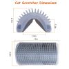 4Pcs Cat Self Groomer Soft Silicone Wall Corner Scratcher Pet Grooming Hair Brush Comb Massage Tool Kitten Indoor Long Short Fur - Grey