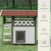 Indoor/Outdoor Cat House 2-Story Wooden Kitten Condo With Balcony Roof - White - 30"x20"x29"