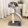 Cat Tree Sisal-Covered Scratching Post and Pad, Cat Activity Center for Kittens RT - Gray