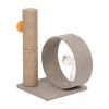 HOBBYZOO 13" Cat Tree Tower with Linen Circular Ring, Toys RT - Beige Brown