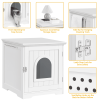 Enclosed Cat Litter Box Furniture - White