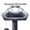 54.5" Double Condo Cat Tree with Scratching Post Tower - darkgray - 54.5in