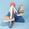 ScratchMe Cat Scratcher Post Board, Mount Fuji Shape Scratching Lounge Bed, - Default
