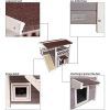 Cat House for Outdoor Cats Weatherproof with Scratching Pad and Escape Door - Default