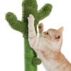 Cactus Cat Tree Scratcher With Sisal Scratching Post Interactive Ball Green - as picture