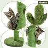 Cactus Cat Tree Scratcher With Sisal Scratching Post Interactive Ball Green - as picture
