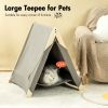 Pet Tent; Cat Tent for Indoor Cats; Wooden Cat House for small Pets; Gray green - as Pic