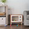 Purr-View Retro TV Cat Condo with Jute Scratching Pad & Washable Mat - white